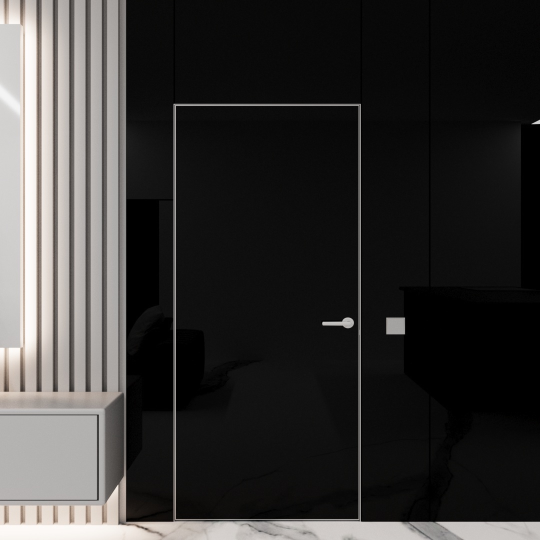 Doors of hidden installation Власні двері Alum Unique Painted glass